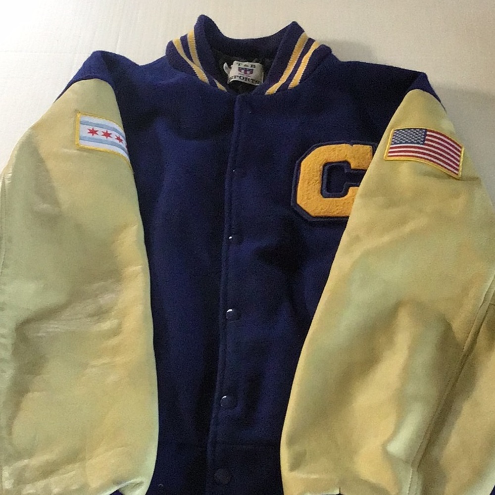 Vintage Chicago letterman jacket leather